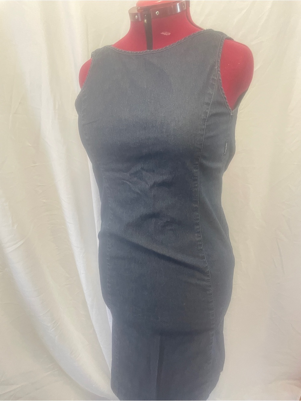 Armani Sleeveless Dark Denim Sheath Dress